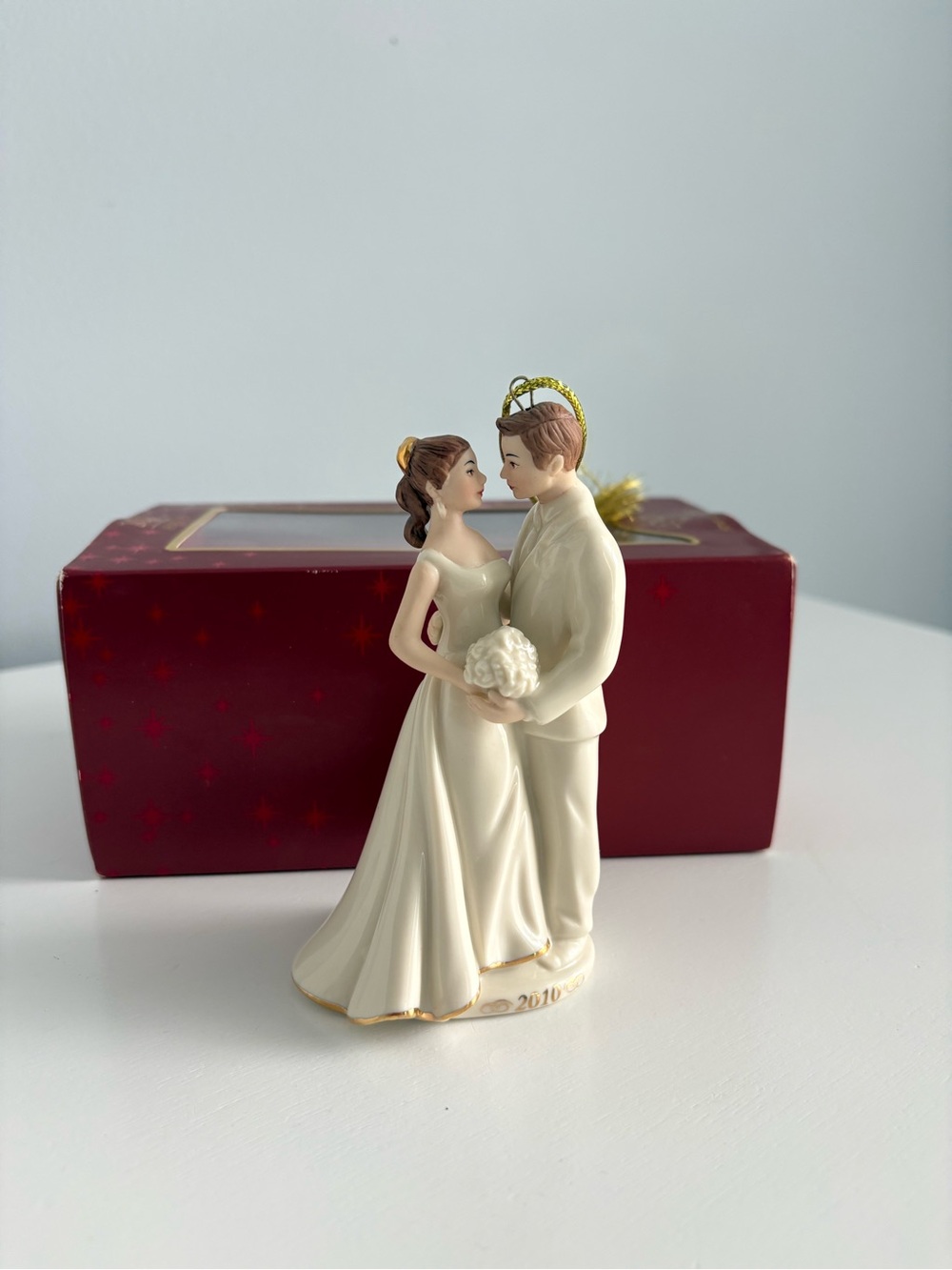Lenox 2010 bride groom ornament always & forever porcelain anniversary gift